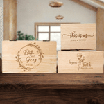 Personalized Love Theme Wooden Keepsake Storage Box with Name and Date Valentine's Day Anniversary Gift for Couple
