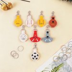 Personalised Soccer Tennis Volleyball Cheerleading Sports PU Leather Keychain with Name Bag Tag Hair Tie Organizer Birthday Team Gift for Teammates
