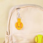 Personalised Soccer Tennis Volleyball Cheerleading Sports PU Leather Keychain with Name Bag Tag Hair Tie Organizer Birthday Team Gift for Teammates