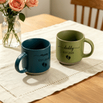 Personalized Footprint 12 oz Ceramic Mug with Title and Date Daily Use Mother's Day Father's Day Gift for Mom Dad