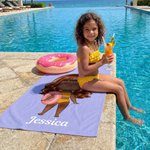 Gepersonaliseerde Cartoon Character Quick Dry Zachte Oversized Strandhanddoek met Naam Zomervakantie Strandfeest Verjaardagscadeau voor Familie Vrienden