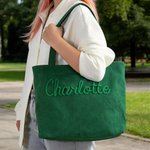 Personalised Multi-Colour Large Capacity Corduroy Tote Bag with Name Daily Use Birthday Gift for Friend Bridesmaid