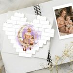 Personalised Love Heart Cartoon Character Moon Building Brick with Name Mother's Day Gift for Mother