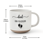 Personalized Footprint 12 oz Ceramic Mug with Title and Date Daily Use Mother's Day Father's Day Gift for Mom Dad