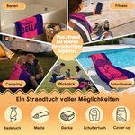 Personalisiertes Strandtuch mit Schildkröte und Namen | mit Tiermuster | schnelltrocknend | Sommer Geburtstag Geschenk für Familie und Freunde