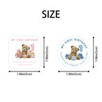 Etiquettes personnalisées en forme d'ours en peluche pour mon premier anniversaire avec nom Décoration de cadeau DIY Baby Shower Birthday Favor pour enfants