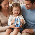 Spersonalizowany kubek niekapek z imieniem i uchwytem Cute Animal Initial 10 oz Insulated Sippy Cup z imieniem i uchwytem Baby Shower Birthday Gift for Toddler Kid