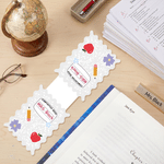 Personalised Retro Multicolour Apple Pencil Notebook Magnetic Wavy Bookmark Clip with Text Teacher Appreciation Birthday Gift for Teachers Book Lovers