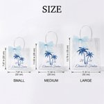 Personalized Pink Blue Bow Palm Trees Clear Gift Bag with Names Year Location Wedding Gift for Bridesmaids Newlyweds