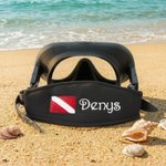 Personalized Embroidered Scuba Dive Flag Mask Strap Cover Name Diving Accessory Daily Use Birthday Gift for Scuba Divers Diving Enthusiasts