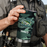 Gepersonaliseerde Camouflage Visserij Patroon 20 oz Tumbler met Naam Dagelijks Gebruik Vaderdag Verjaardagscadeau voor Vader Opa