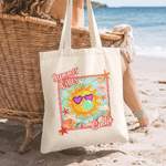 Personalized Raccoon Goose Summer Vibes Large Capacity Canvas Bag with Name Vacation Travel Birthday Gift for Best Friend Mom Sister