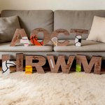 Pelota deportiva personalizada en forma de letra Decoración de escritorio con nombre Decoración para el hogar Regalo de graduación de fin de temporada para jugador amante de los deportes
