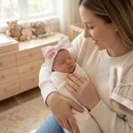 Spersonalizowana haftowana opaska na głowę z różową kokardą Zestaw rekwizytów do fotografii ciążowej Prezent na baby shower dla nowonarodzonej mamy