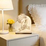 Personlig hjerteblomst som holder hender Skrivebordsdekorasjon med navn Jubileum Morsdagsgave til mor Familie