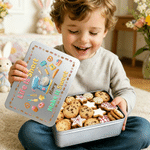 Personalised Coffee Machine Bread Ice Cream Pattern Biscuit Tin with Name Daily Storage Accessory Birthday Gift for Kids Boys Girls