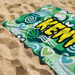 Personalized Abstract Graffiti Design Oversized Quick Dry Beach Towel with Name Birthday Beach Party Gift for Friends Family