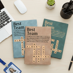 Personalized Crossword Puzzle A5 Journal Notebook with Title Text and Name Daily Use Birthday Gift for Teammates Colleagues