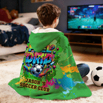 Coperta morbida personalizzata Feel the Drip Soccer Pattern con nome Home Decor Regalo di compleanno del club di calcio per gli amanti del calcio