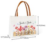 Nacimiento Personalizado Flor Bolsa de lona con nombre y asa Cumpleaños Regalo de dama de honor para las mujeres