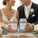 Sac à main personnalisé pour canettes de bière avec nom, titre et date Cadeau de mariage pour jeunes mariés