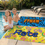 Personalized Abstract Graffiti Design Oversized Quick Dry Beach Towel with Name Birthday Beach Party Gift for Friends Family