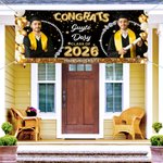 Personalized Balloons Graduation Photo Glittery Banner with Name and School Name Graduation Ceremony Party Gift for Class of 2026 Graduates