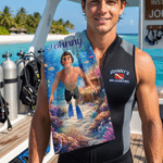 Personalised 3D Cartoon Character Ocean Animals Absorbent Waffle Towel with Hanging Clip Birthday Sports Gift for Family Friends Kids