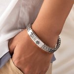 Personalized Men Medical Alert Bracelet Text ID Emergency Gift for Epilepsy Diabetes Patients