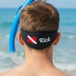 Personalized Embroidered Scuba Dive Flag Mask Strap Cover Name Diving Accessory Daily Use Birthday Gift for Scuba Divers Diving Enthusiasts