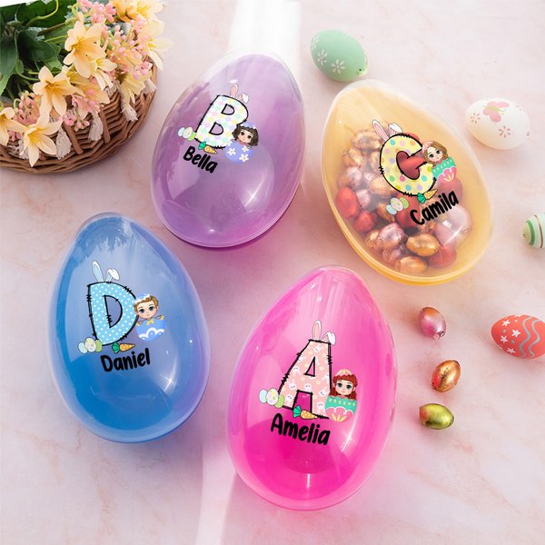 Personalisierte Ostereier Cartoon Character Fillable Jumbo Osterei mit Namen Korb Stuffers Ostern Party Geschenk für Kinder