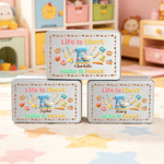 Personalised Coffee Machine Bread Ice Cream Pattern Biscuit Tin with Name Daily Storage Accessory Birthday Gift for Kids Boys Girls