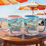Personalized Sea Turtle 11oz / 15oz Ceramic Mug with Name and Handle Birthday Anniversary Gift for Sea Turtle Lovers Families