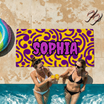 Personalized Abstract Graffiti Design Oversized Quick Dry Beach Towel with Name Birthday Beach Party Gift for Friends Family