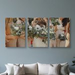 Personalisierte warme minimalistische 3-teilige Foto Split Leinwand Drucke Housewarming Jahrestag Geschenk für Newlywed Paare