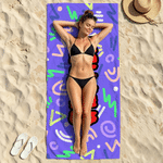 Personalized Abstract Graffiti Design Oversized Quick Dry Beach Towel with Name Birthday Beach Party Gift for Friends Family