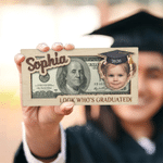 Personalised Graduation Cap Photo Wooden Money Holder with Name and Year Graduation Ceremony Party Gift for Classmates Friends Graduates