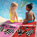 Personalized Cartoon Racing Kid Face Photo Character Quick Dry Oversized Beach Towel with Name Travel Essentials Summer Vacation Gift for Boys Girls