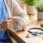 Personalised Birth Flower Watercolour Stripes 11/15 oz Ceramic Mug with Text and Title Daily Use Nurses' Day Birthday Gift for Medical Staff Nurse