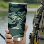 Gepersonaliseerde Camouflage Visserij Patroon 20 oz Tumbler met Naam Dagelijks Gebruik Vaderdag Verjaardagscadeau voor Vader Opa