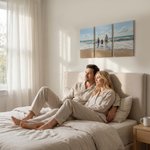 Personalisierte warme minimalistische 3-teilige Foto Split Leinwand Drucke Housewarming Jahrestag Geschenk für Newlywed Paare