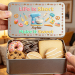 Personalised Coffee Machine Bread Ice Cream Pattern Biscuit Tin with Name Daily Storage Accessory Birthday Gift for Kids Boys Girls