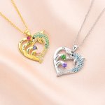 Personalizado 1-7 Birthstones Corazón Dolphin Zircon Collar con nombres grabados Joyería Exquisita Cumpleaños Día de la Madre Regalo para Mujeres Mamá Esposa