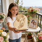 Personlig hjerteblomst som holder hender Skrivebordsdekorasjon med navn Jubileum Morsdagsgave til mor Familie