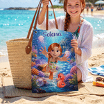 Personalised 3D Cartoon Character Ocean Animals Absorbent Waffle Towel with Hanging Clip Birthday Sports Gift for Family Friends Kids