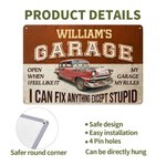 Personalized I Can Fix Anything Except Stupid Vintage Garage Metal Sign with Name Father's Day Birthday Gift for Dad Grandpa Car Motorcycle Lovers