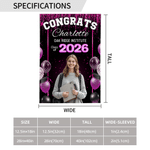 Personalised Multi-Colour Photo Garden Flag with Name and Year Garden Decoration Graduation Gift for Graduate