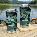 Gepersonaliseerde Camouflage Visserij Patroon 20 oz Tumbler met Naam Dagelijks Gebruik Vaderdag Verjaardagscadeau voor Vader Opa