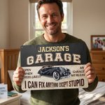 Personalized I Can Fix Anything Except Stupid Vintage Garage Metal Sign with Name Father's Day Birthday Gift for Dad Grandpa Car Motorcycle Lovers