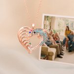 Personalizado 1-7 Birthstones Corazón Dolphin Zircon Collar con nombres grabados Joyería Exquisita Cumpleaños Día de la Madre Regalo para Mujeres Mamá Esposa